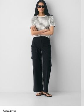 Aritzia Black Wide-Leg Cargo Pants